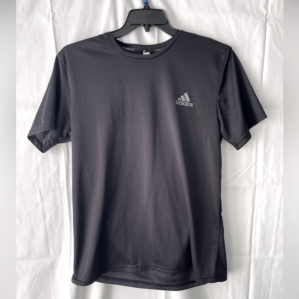 Adidas Mens Climalite Short Sleeve Black T Shirt Large Crew Neck